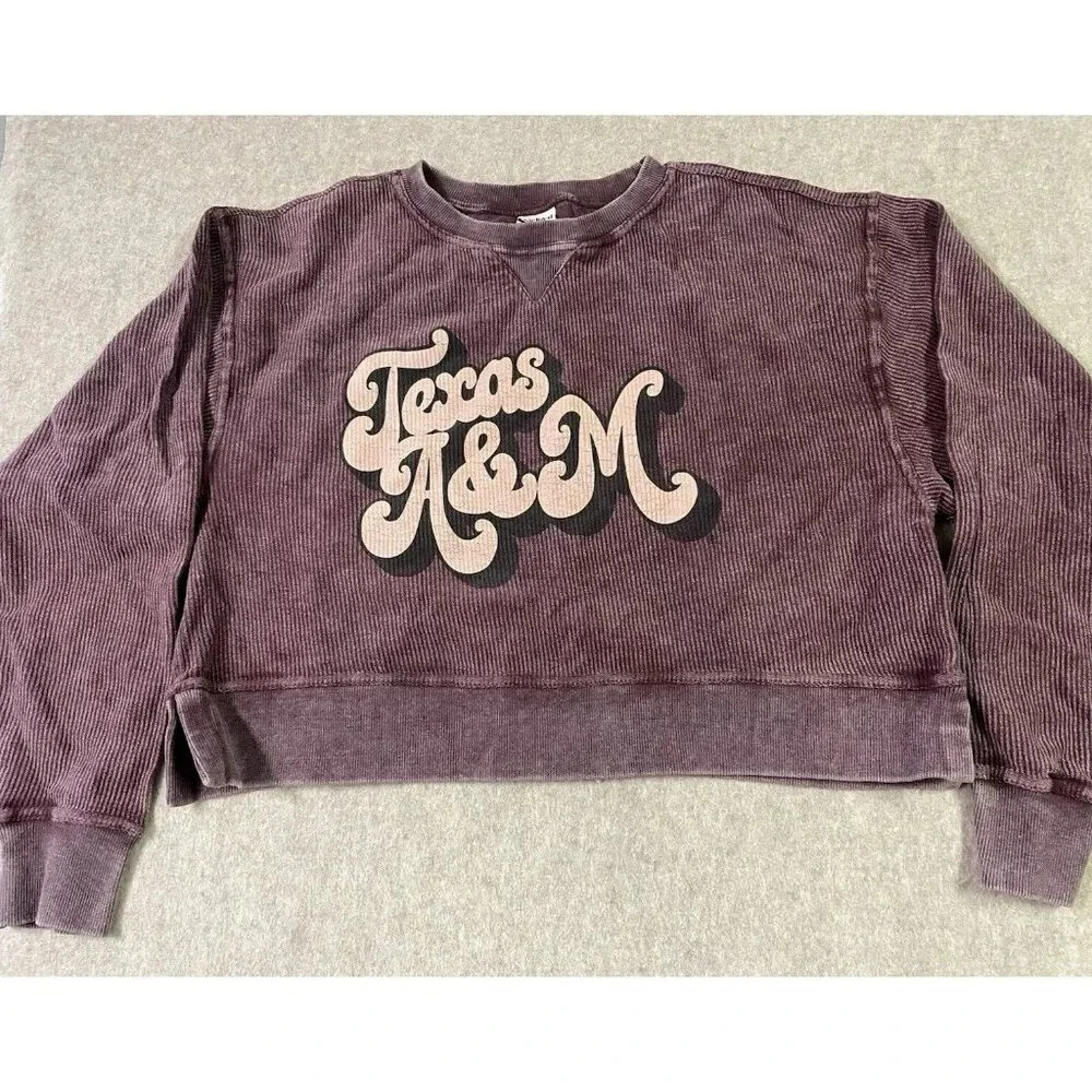 The Lyne Chicka-D Texas Agricultural and Mechanical Cropped Boxy Sweatshirt SZ M - Picture 13 of 16
